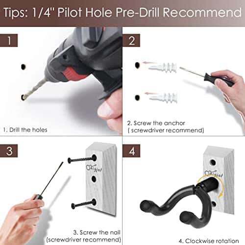 Soporte de Pared para Guitarra SNIGJAT, Pack de 4 Soportes - Imagen 8