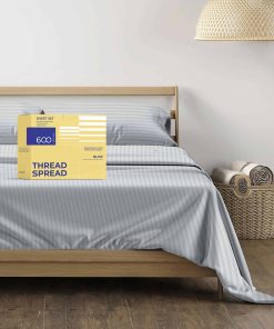 Juego de sábanas de lujo a rayas Full en algodón egipcio de