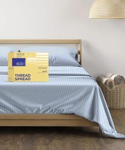 Juego de Sábanas de Rayas de Lujo de Hilo de Algodón