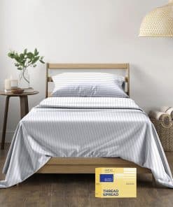 Juego de sábanas de algodón egipcio a rayas para Twin XL -