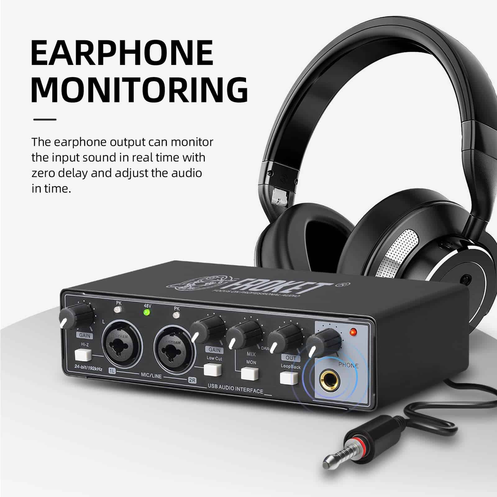 Interfaz de audio USB 24 bits/192 kHz con XLR, Phantom - Imagen 10