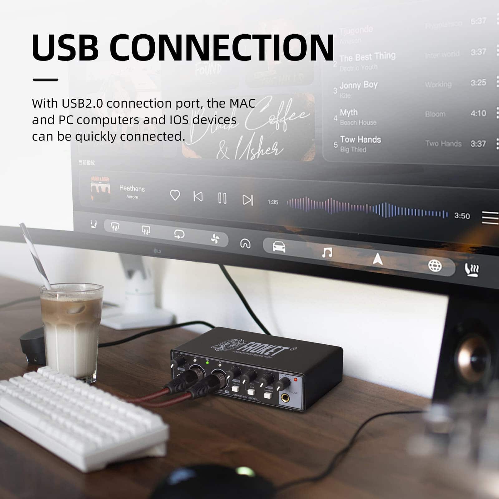 Interfaz de audio USB 24 bits/192 kHz con XLR, Phantom - Imagen 6