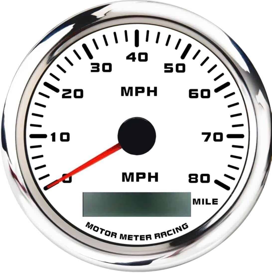 MOTOR METER RACING W Pro 85mm 3-3/8" -Blanco