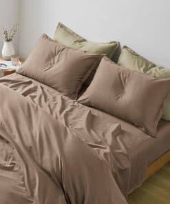 Juego de sábanas de color sólido Eikei Luxury -Mocha