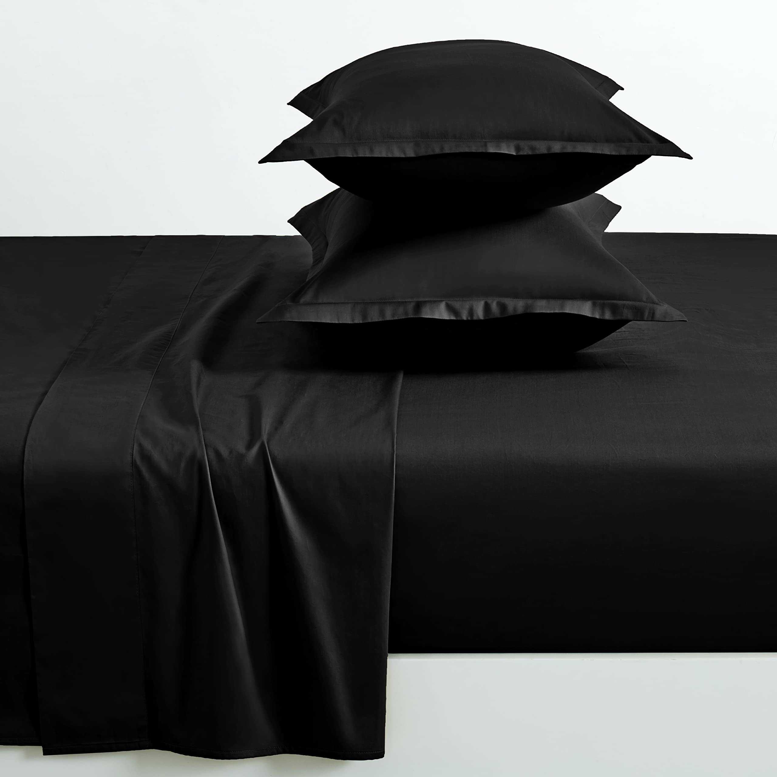 Juego de sábanas de color sólido Eikei Luxury -Negro - Imagen 6