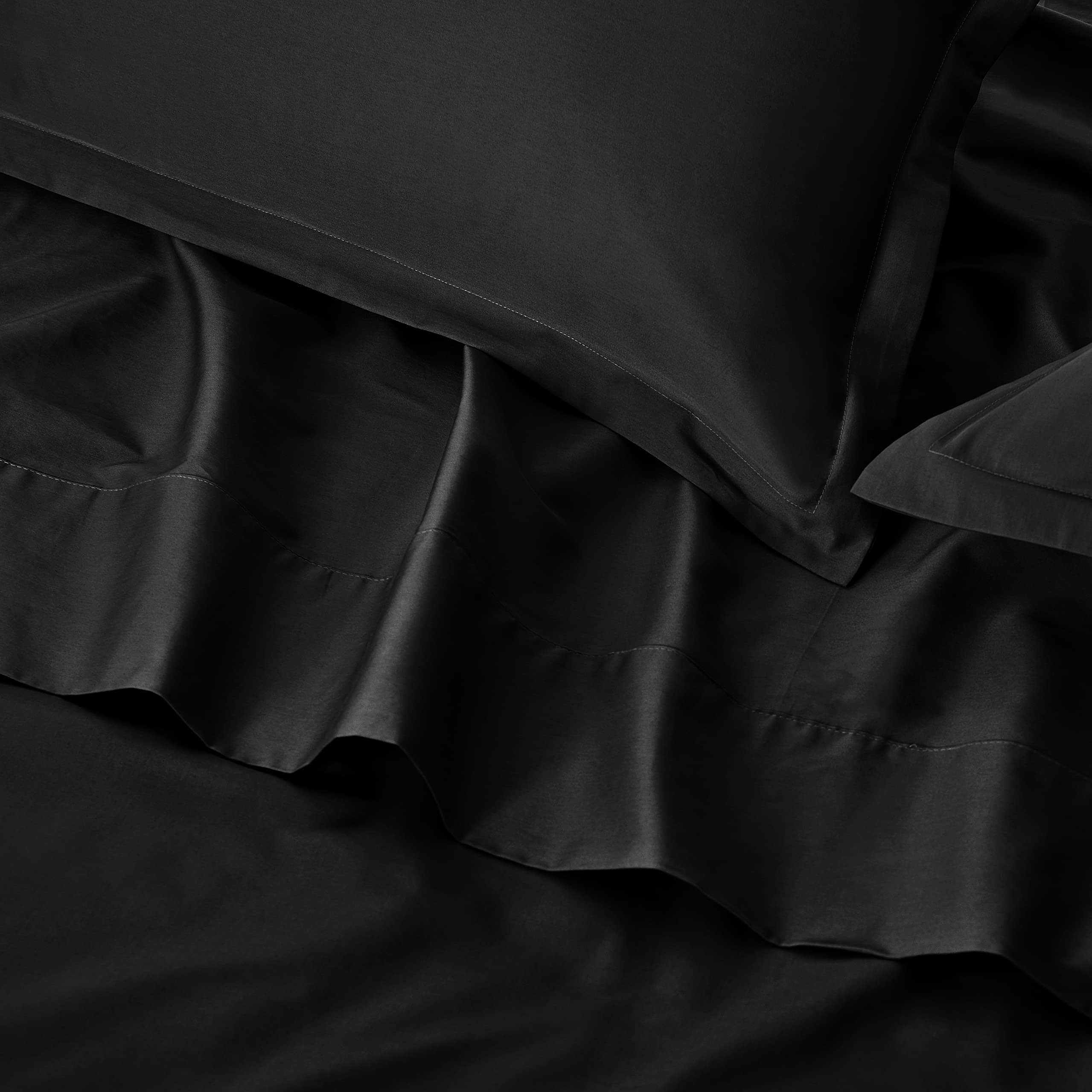 Juego de sábanas de color sólido Eikei Luxury -Negro - Imagen 7