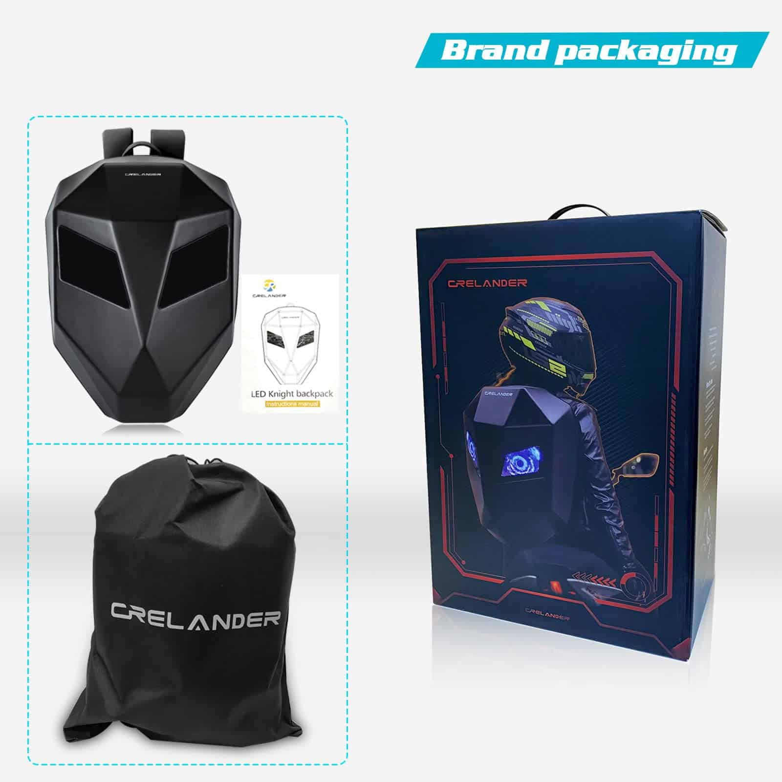 Mochila de Casco Crelander, Mochila de Moto Programable con - Imagen 8