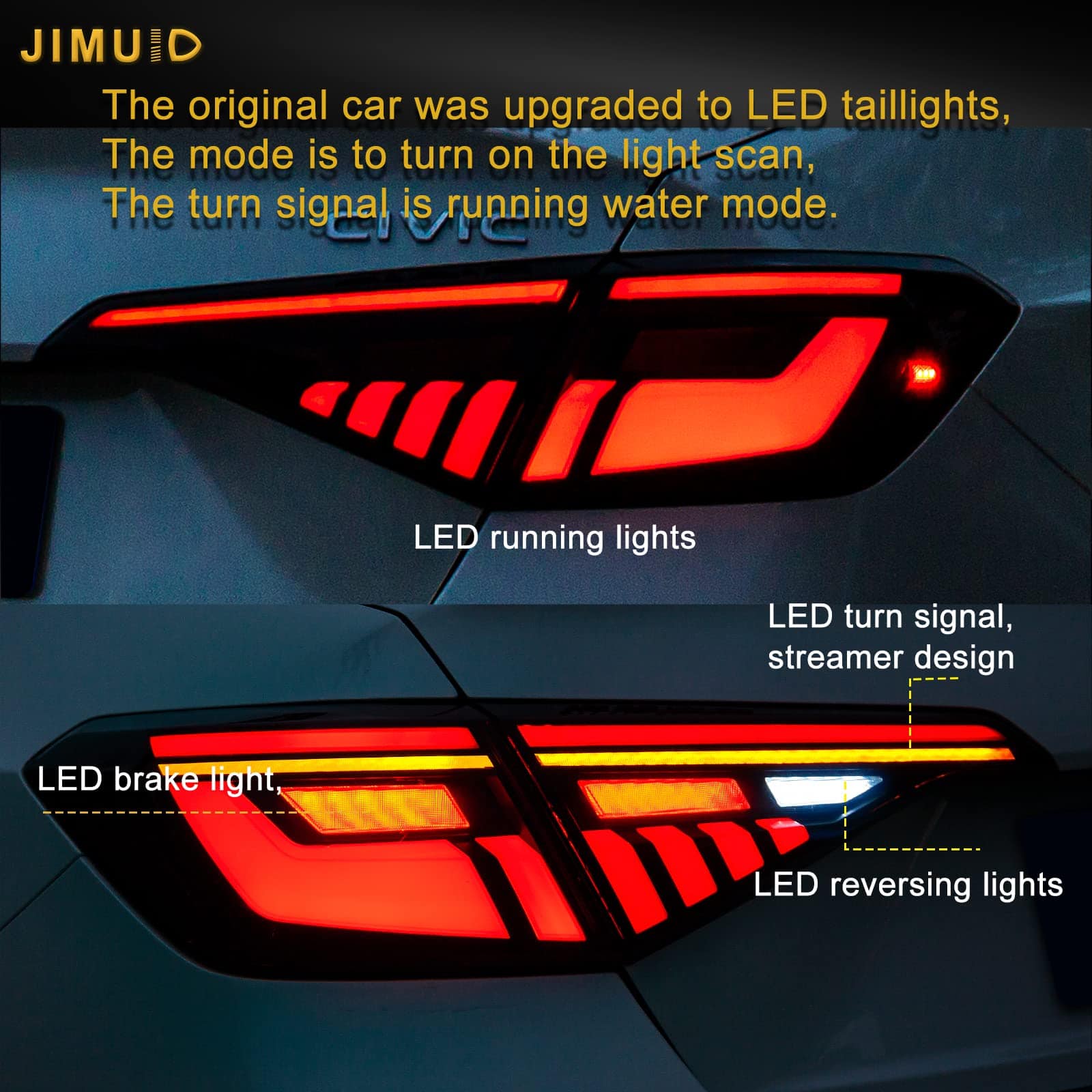 JIMUID Luz Trasera LED para Civic Sedan 10ª Generación - Imagen 4