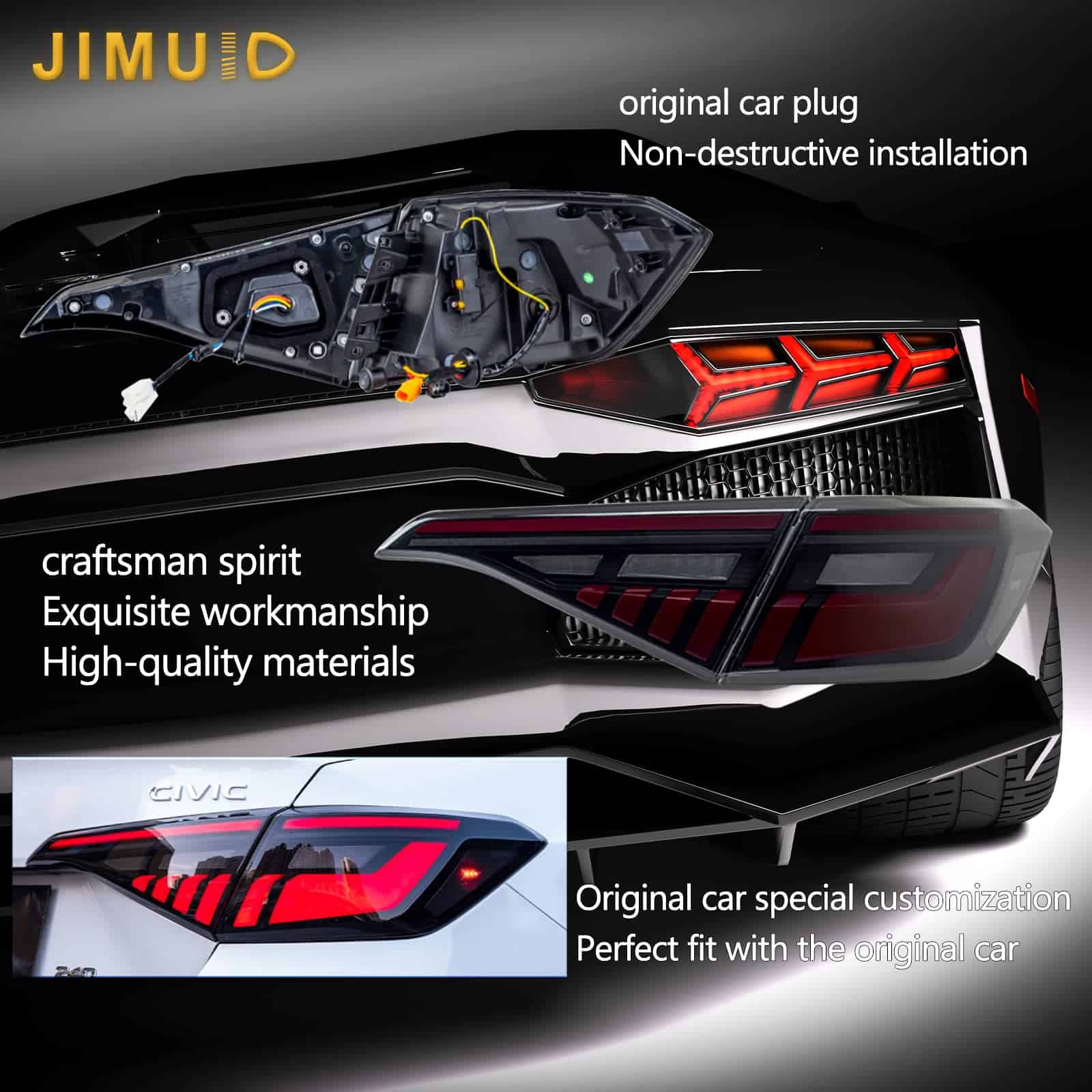 JIMUID Luz Trasera LED para Civic Sedan 10ª Generación - Imagen 3