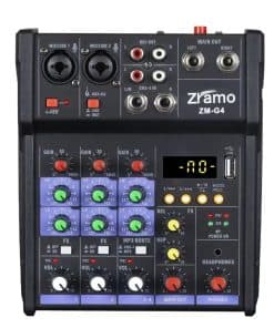 Mezclador de Audio DJ ZRAMO de 4 Canales con Bluetooth USB
