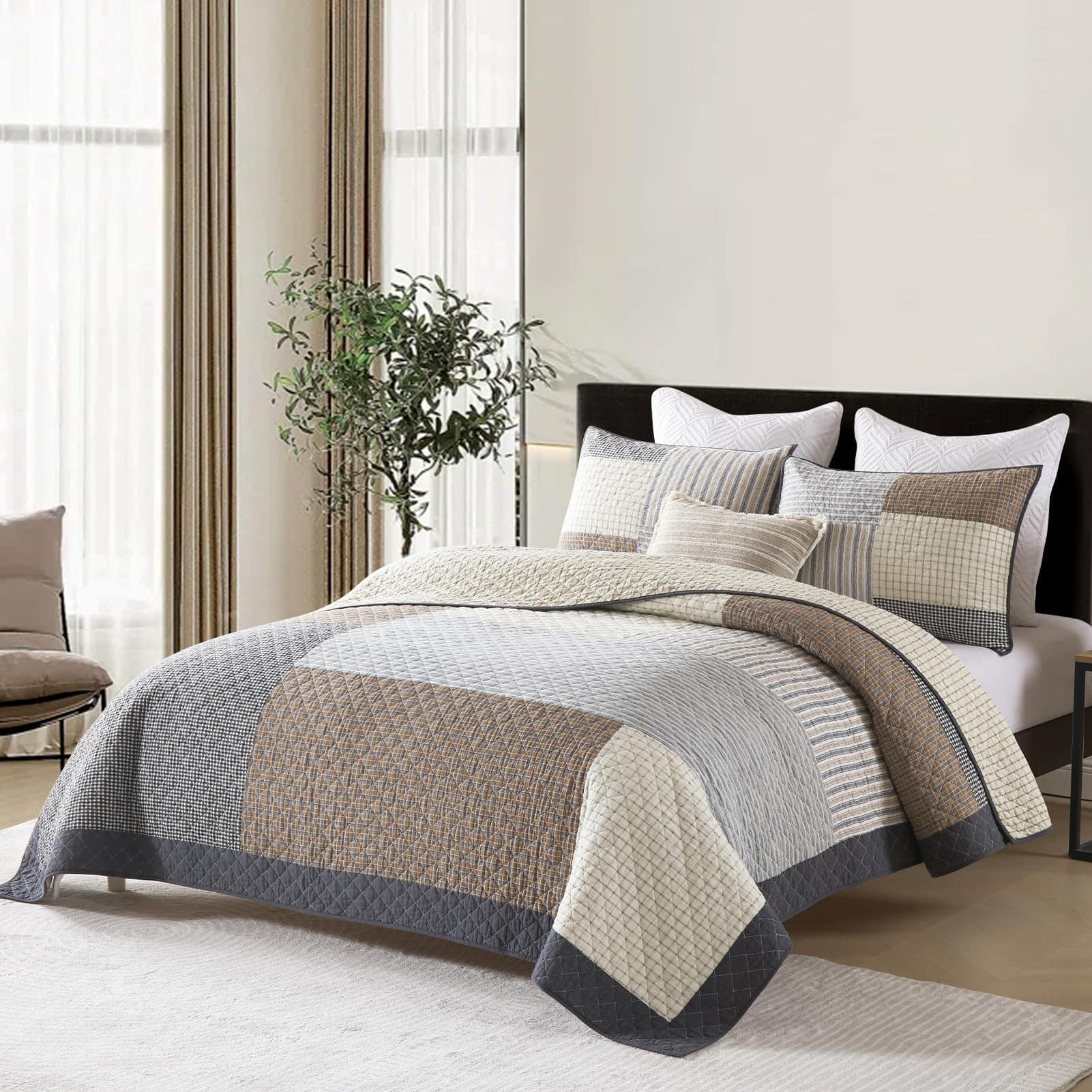 Colcha Queen Size DUOHONG - Colcha Edredón Queen, Juego de