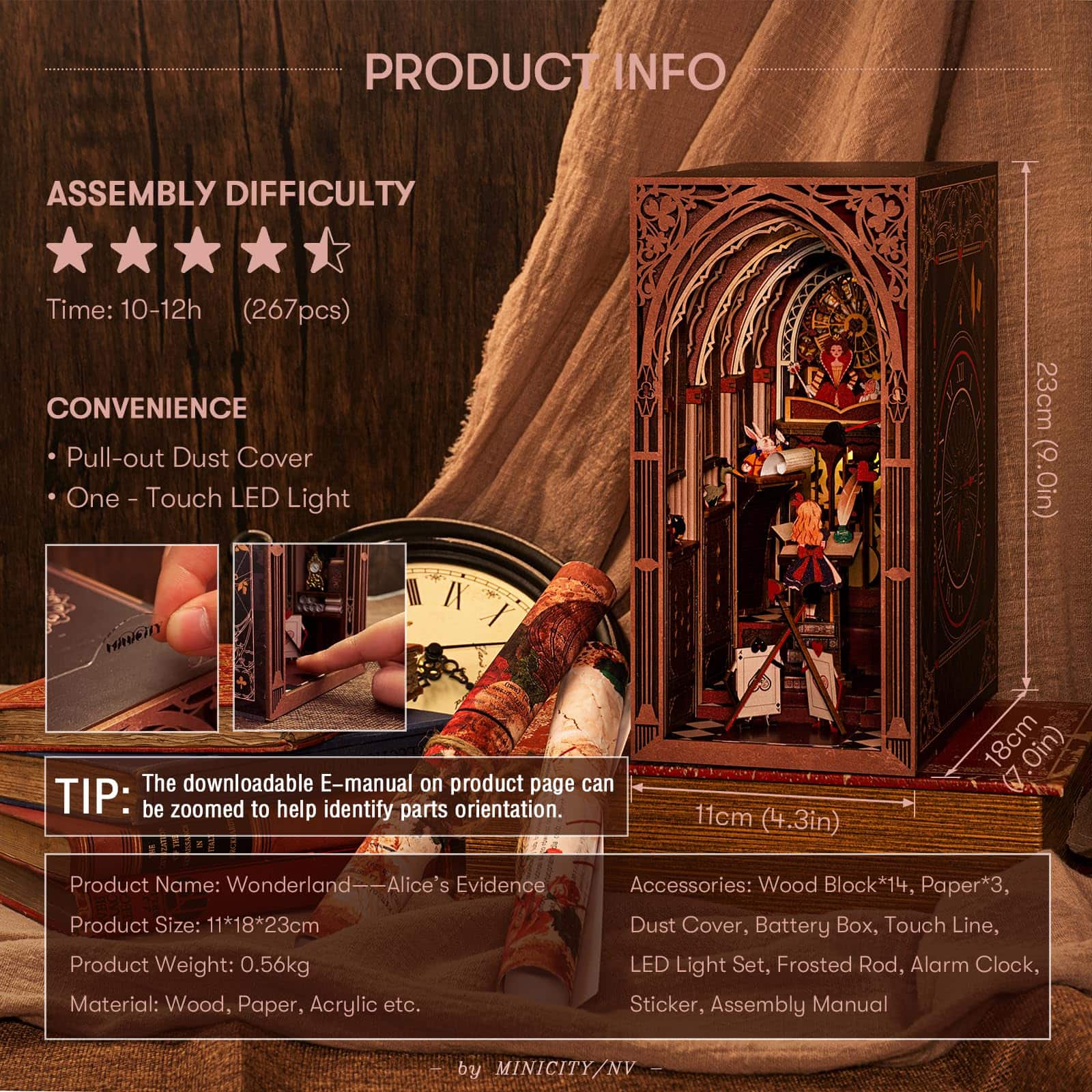 Kit de Book Nook de bricolaje, kit de miniatura de casa de - Imagen 4