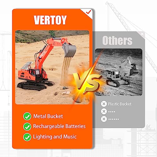 VERTOY Excavadora de Control Remoto para Niños - Mejores - Imagen 7