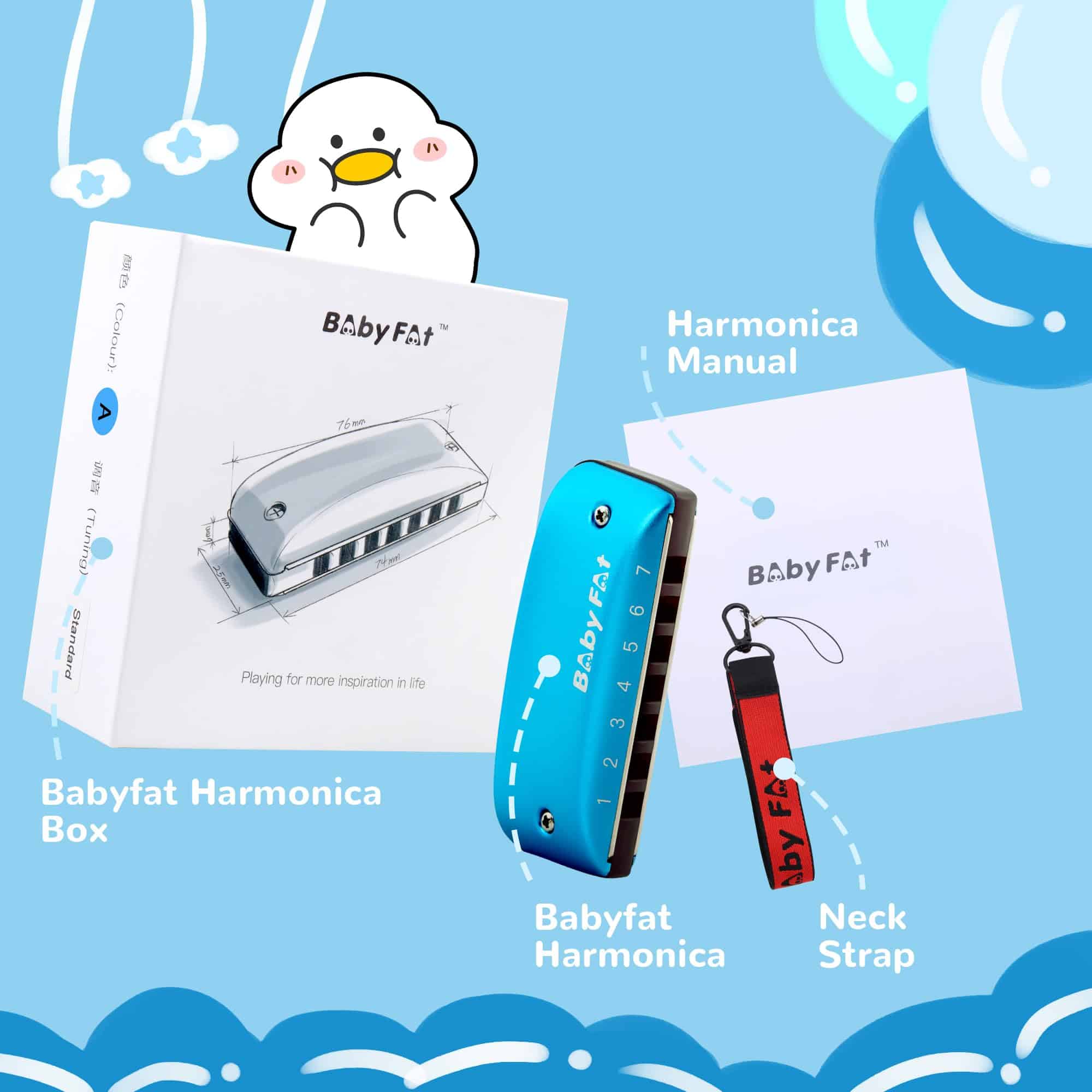 Set de Armónicas BabyFat, Armónica de 7 Agujeros Lindas - Imagen 7