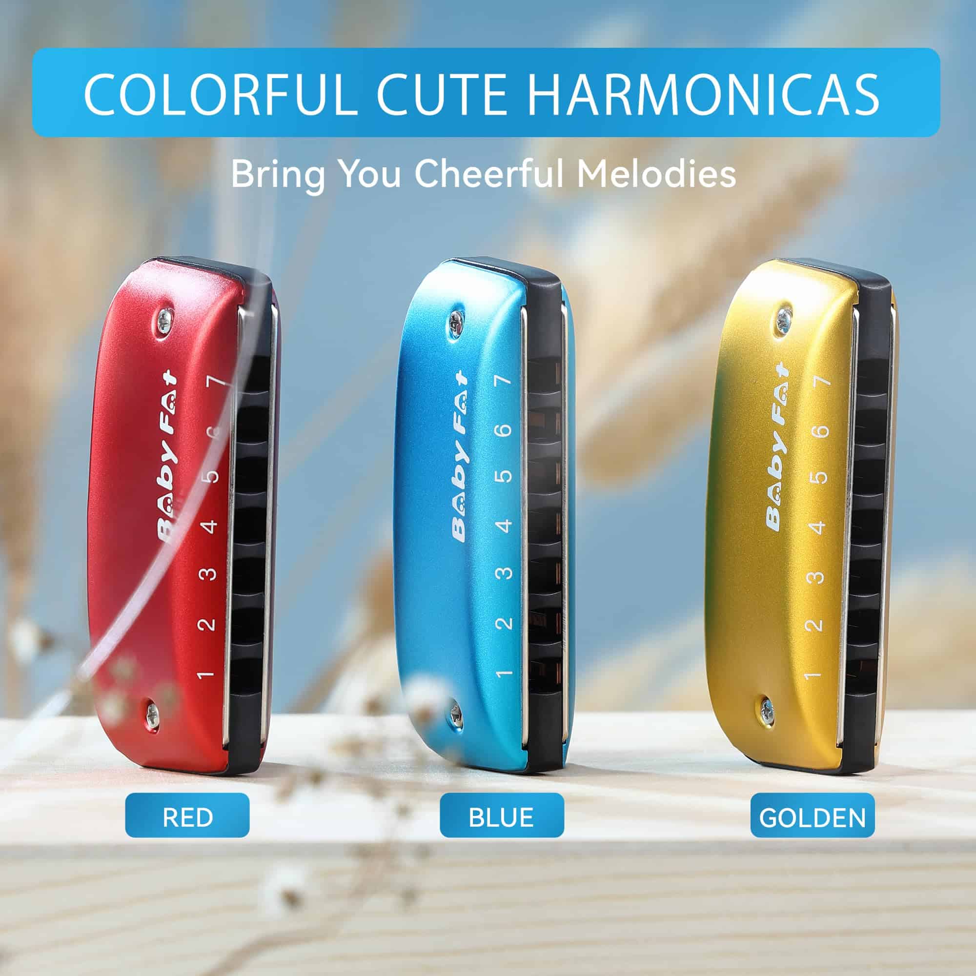 Set de Armónicas BabyFat, Armónica de 7 Agujeros Lindas - Imagen 6