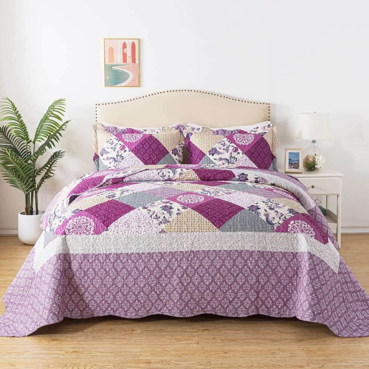 Juego de Edredón Queen Size HoneiLife - 3 Piezas Juego de