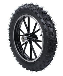 Llanta de tubo para rin negra rueda trasera 2.50-10