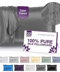 Funda de Almohada de Seda 100% Mulberry Park -Gunmetal