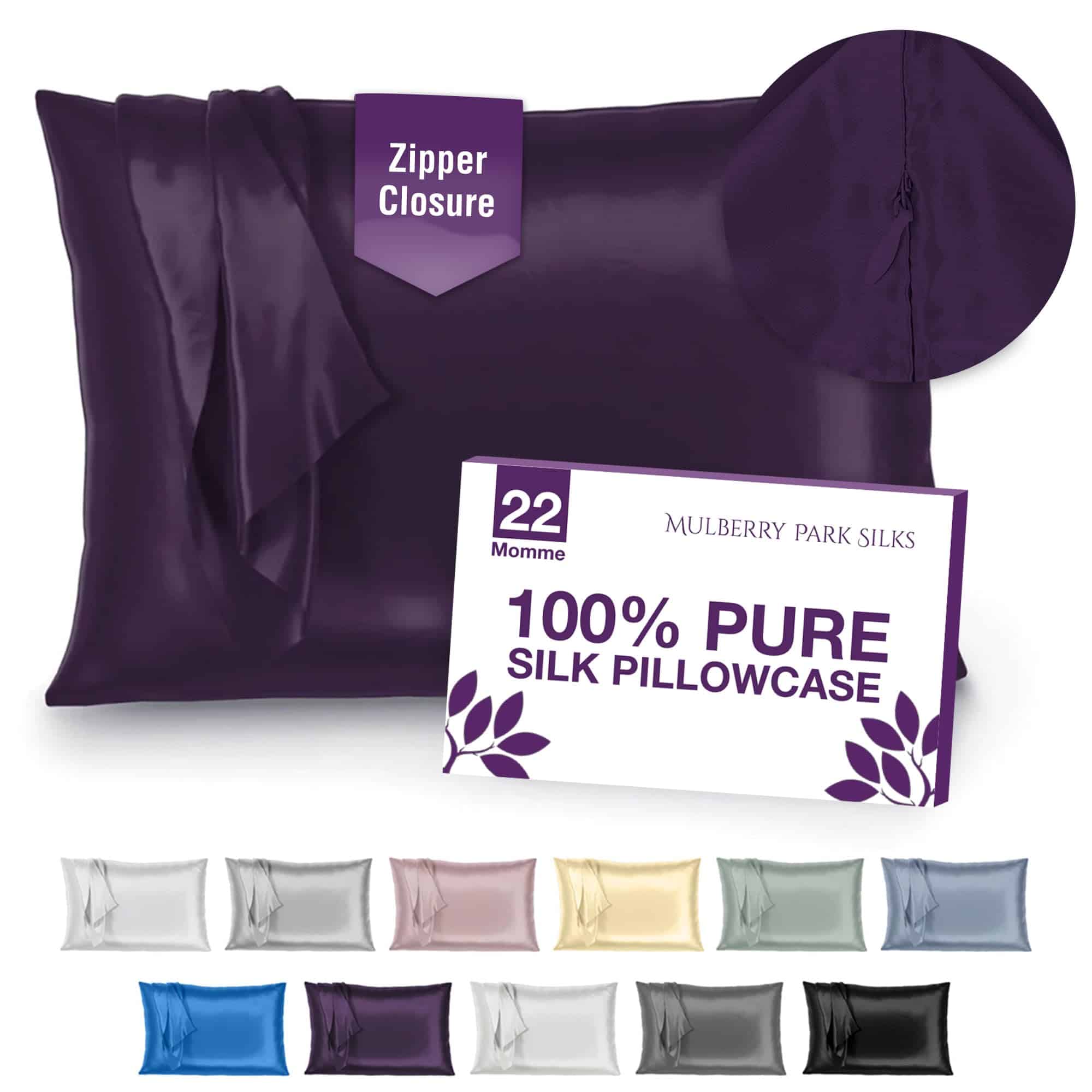 Funda de Almohada de Seda 100% Mulberry Park -Plum