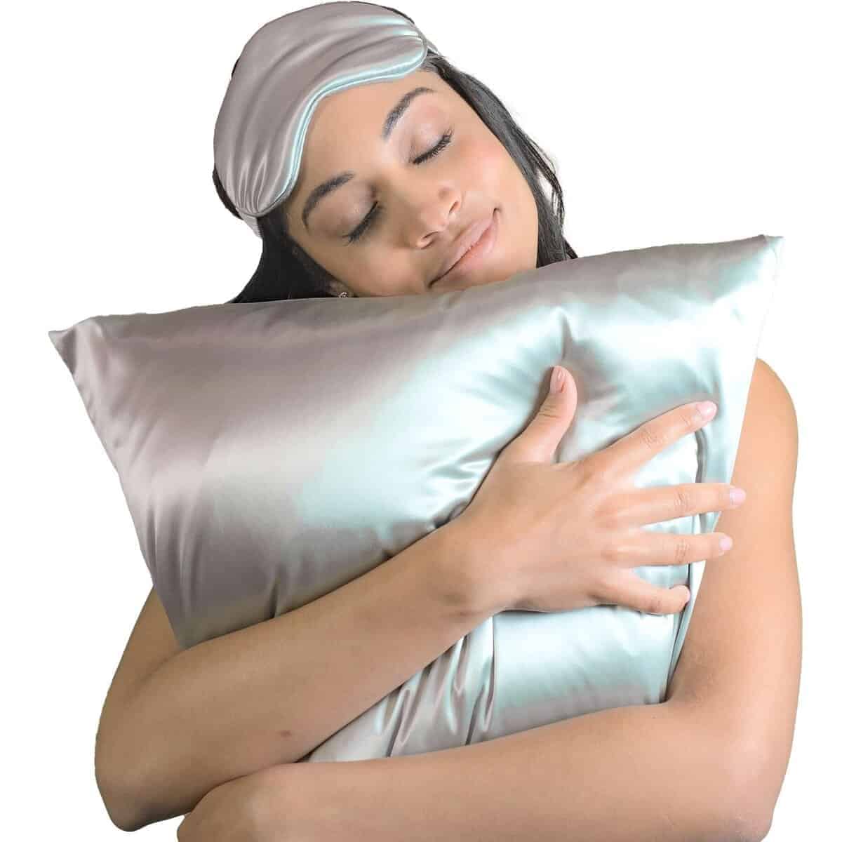 Funda de Almohada de Seda 100% de Mulberry Park -Plata - Imagen 4