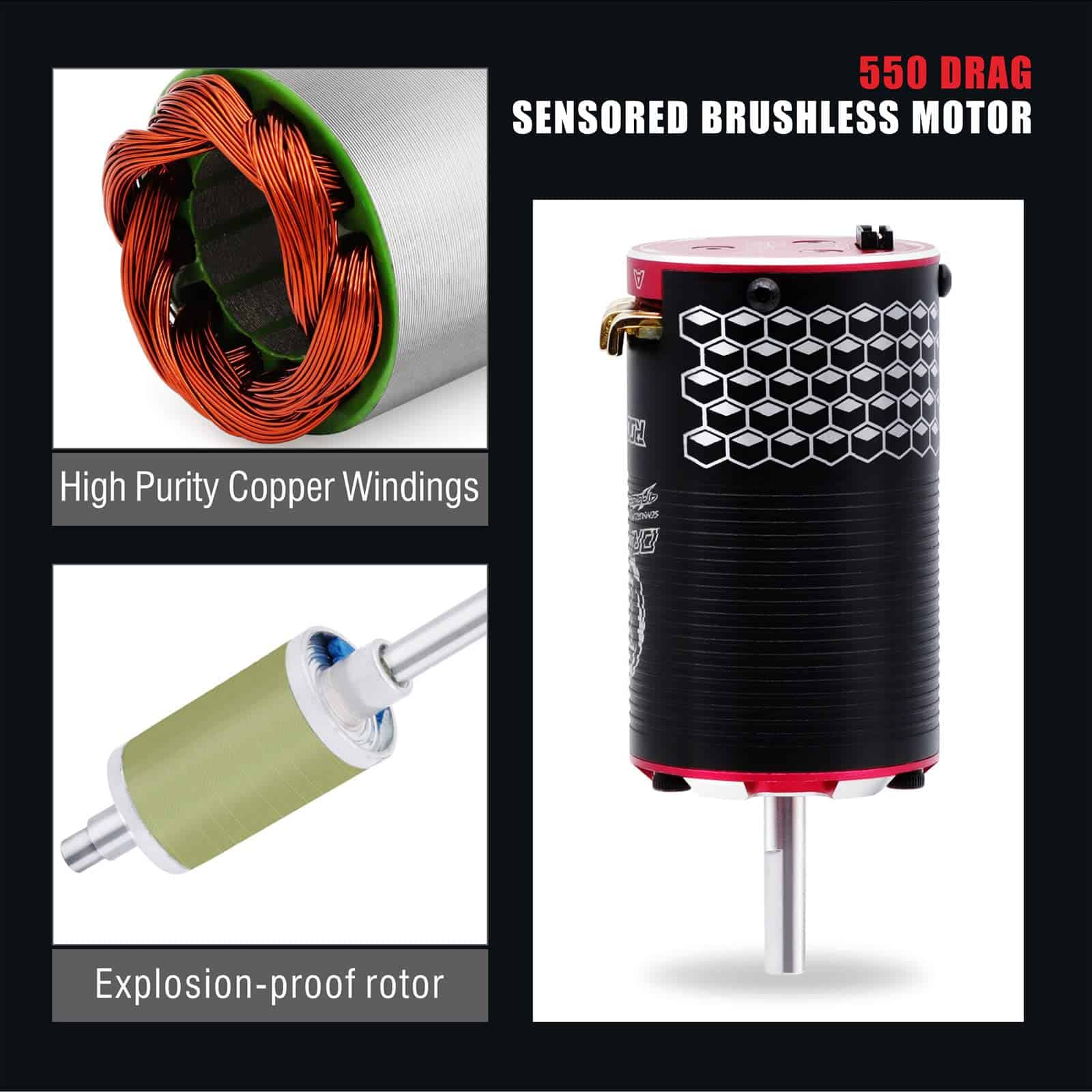 Motor Sin Escobillas de Arrastre 550 Sensored de Surpass - Imagen 7