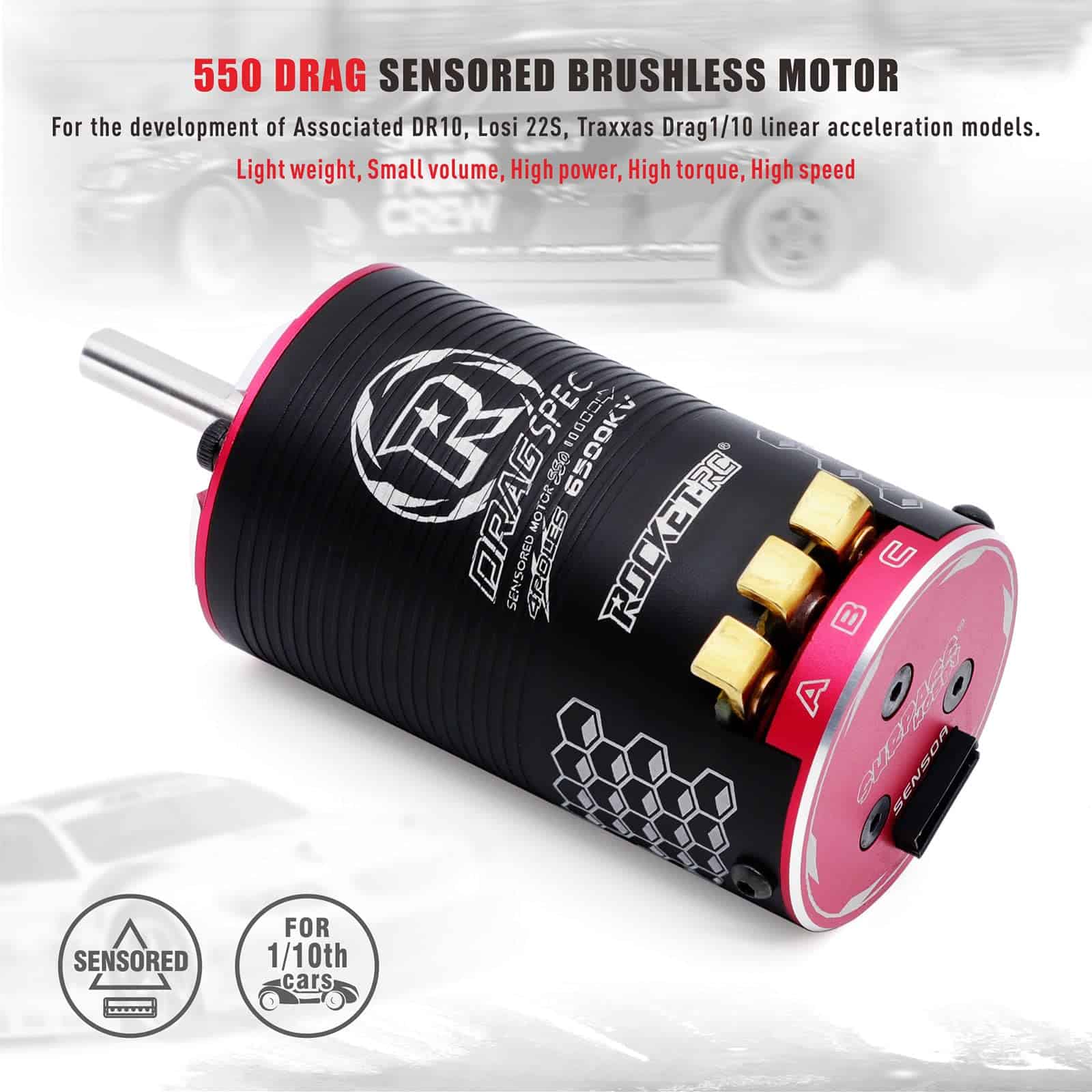 Motor Sin Escobillas de Arrastre 550 Sensored de Surpass - Imagen 4
