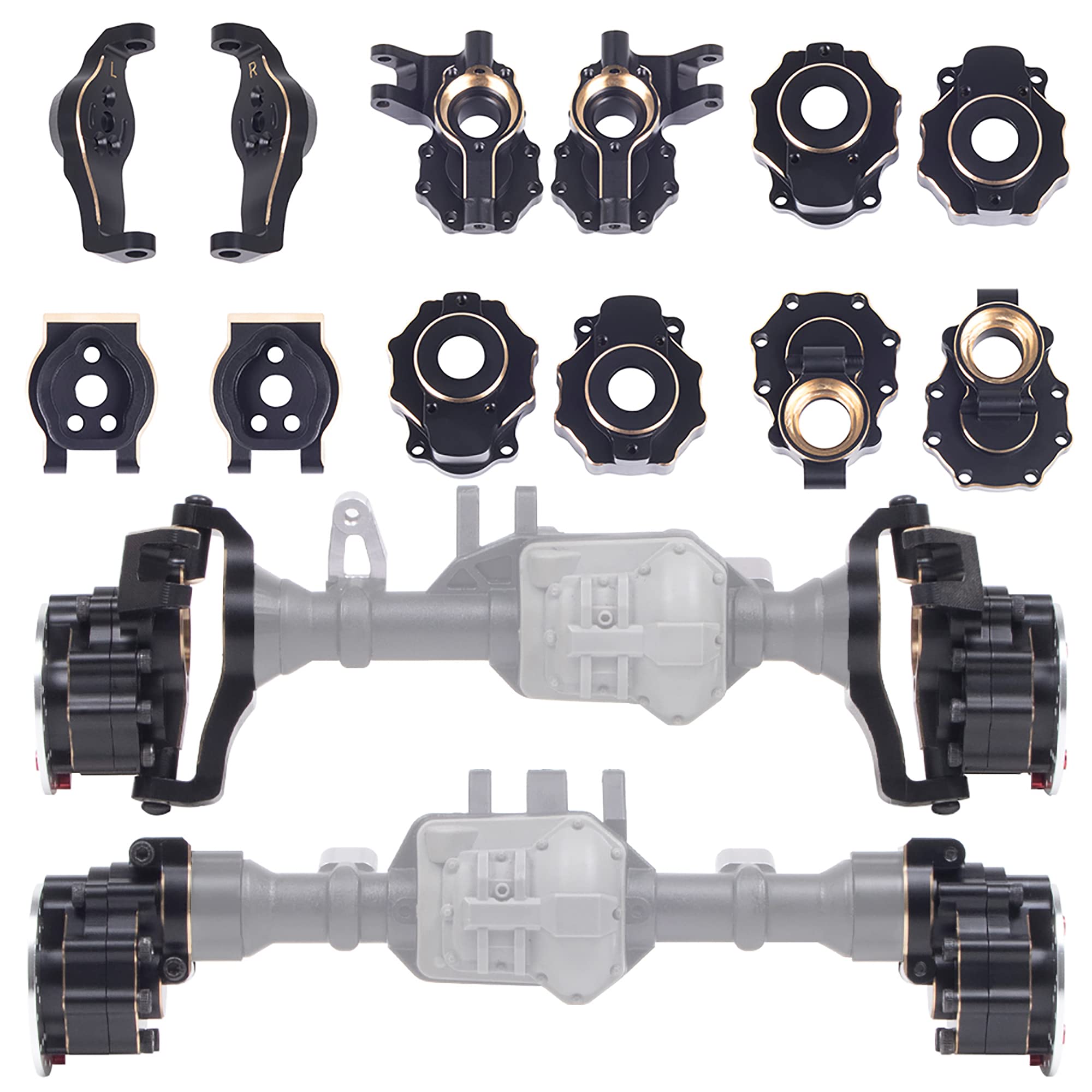 TRX4 Contrapeso de Latón Recubierto en Negro Carcasa de Eje - Imagen 3