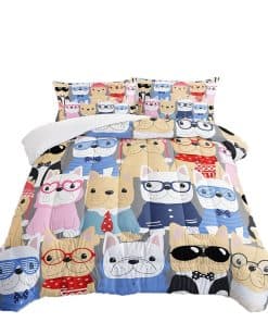 Suncloris Juego de Ropa de Cama de Perros de Dibujos