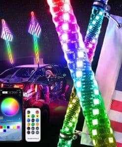 4FT-1PC Luces de látigo LED para UTV RGB Chasing/Dancing