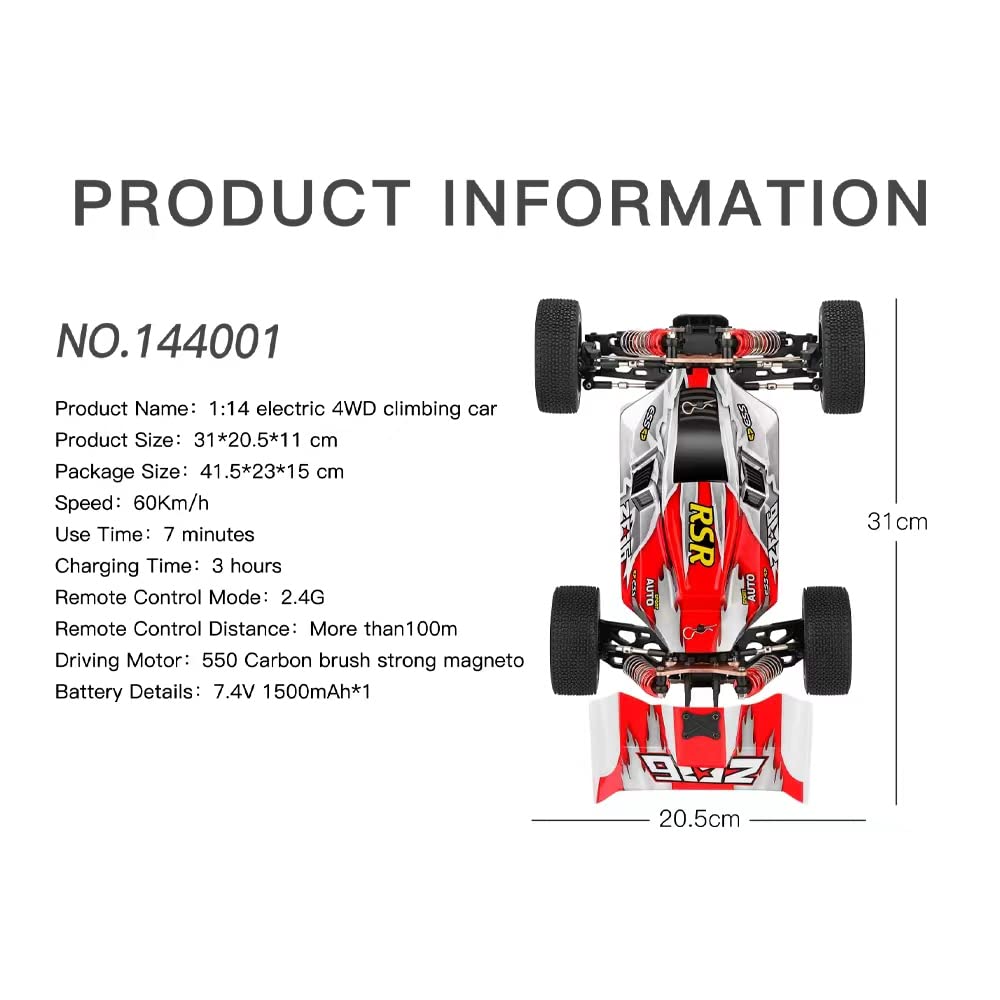 Auto Care Wltoys RC Car 144001, Batería Actualizada de - Imagen 4