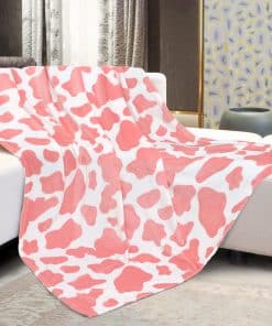 Manta de Estampado de Vaca Tamaño Twin Suave, Acogedora,