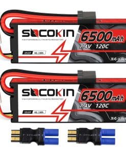 Batería Lipo Socokin 2S 7.4V 6500mAh 120C con Caja Dura y