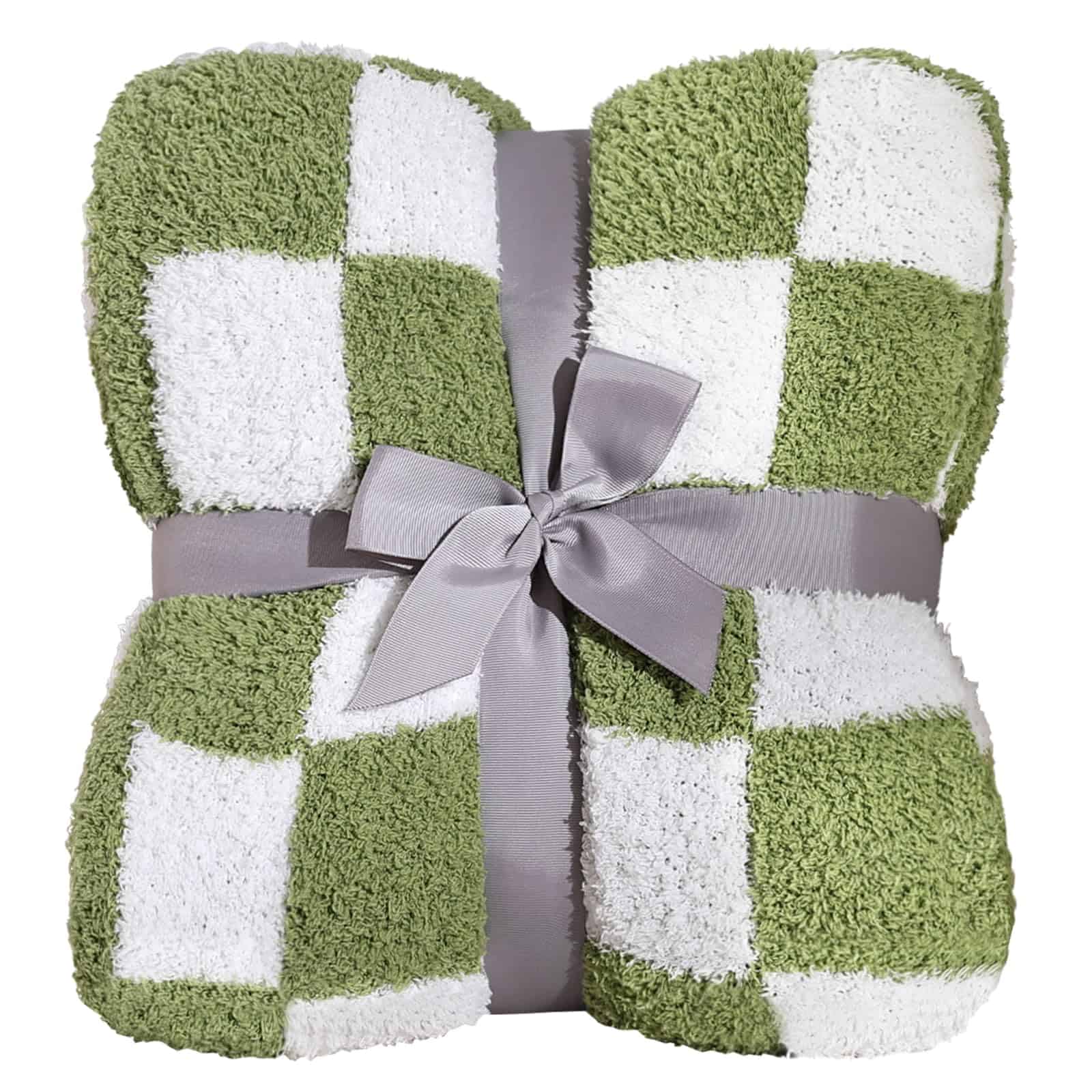 Manta a cuadros Panku, ultra suave manta verde a cuadros,