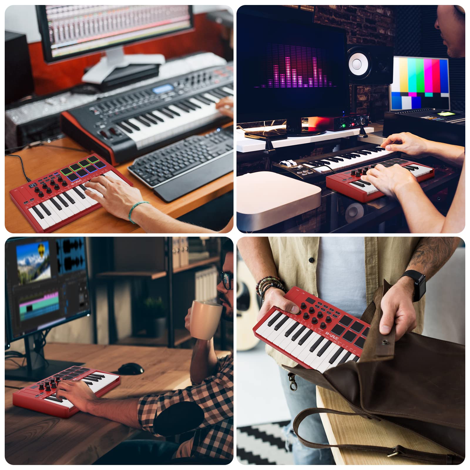 Controlador de Teclado MIDI USB M-WAVE de 25 Teclas con 8 - Imagen 7