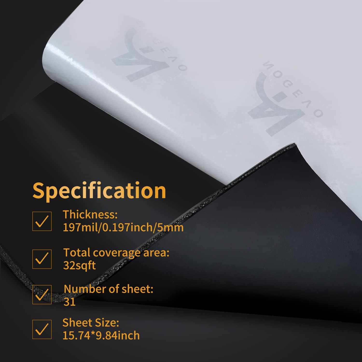 Nogevo 197mil(5mm) 31sqft 2in1 Aislante de Sonido Compuesto - Imagen 6