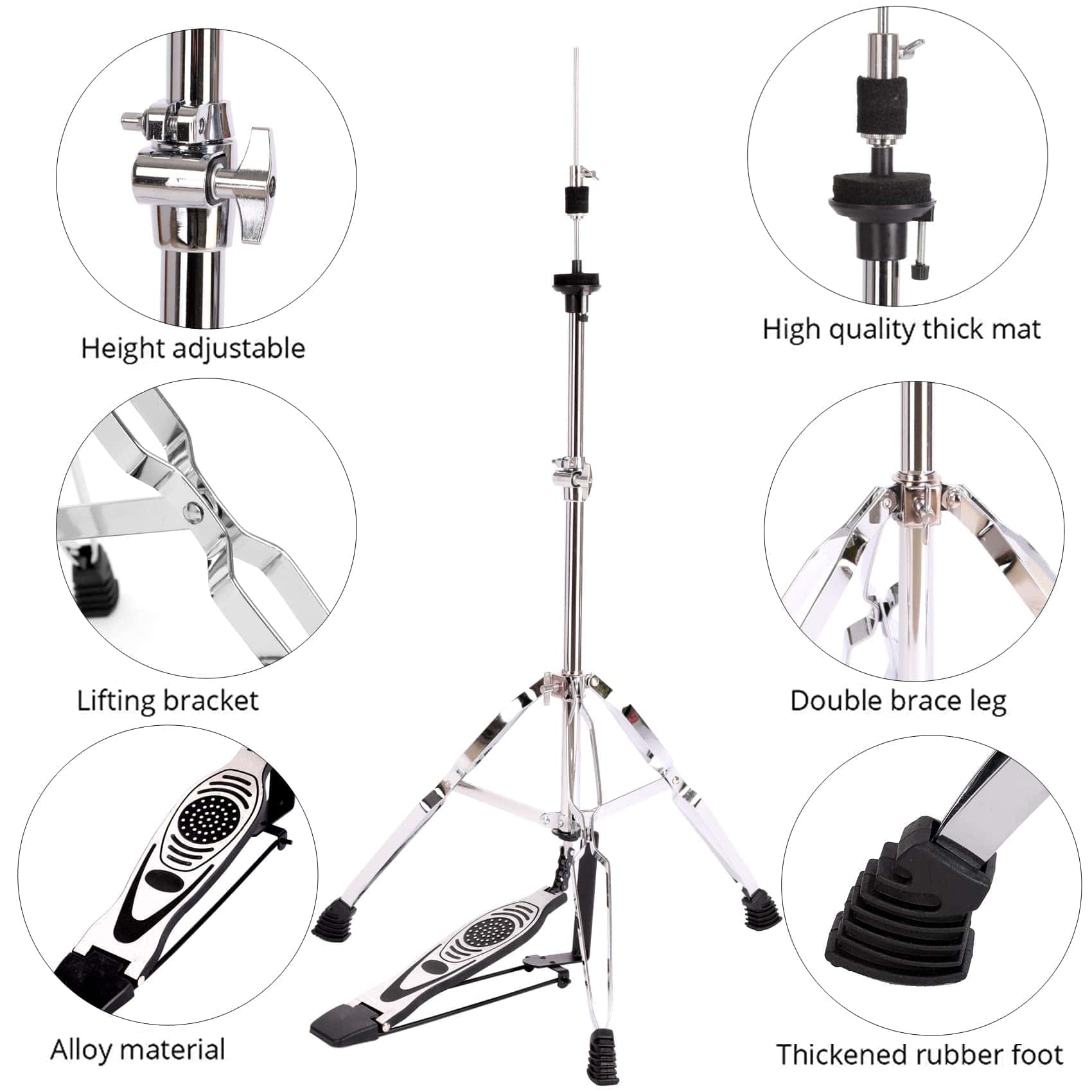 Soporte Hi-Hat YEASOUL, Soporte de platillo, Soporte de - Imagen 5