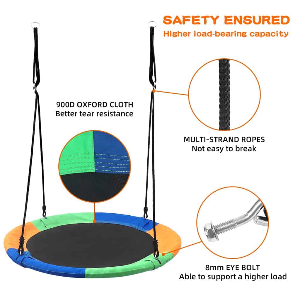 Columpio de Árbol de 40 Pulgadas Columpio Redondo para - Imagen 4