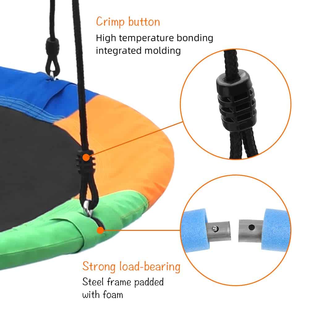 Columpio de Árbol de 40 Pulgadas Columpio Redondo para - Imagen 5