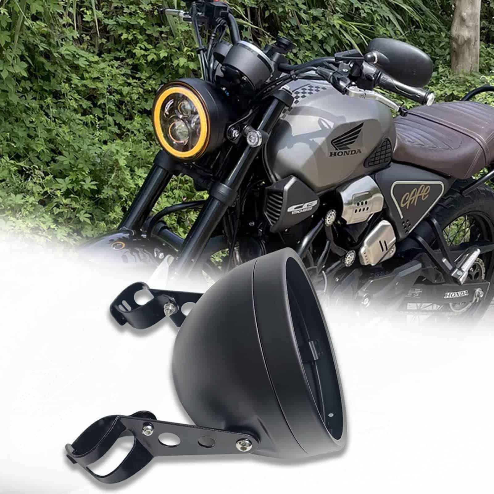 HARPUOU 7 Pulgadas Cubierta de Faro de Motocicleta con