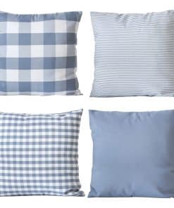 Funda de Almohada HOPLEE Azul Claro con Diseño de Cuadros