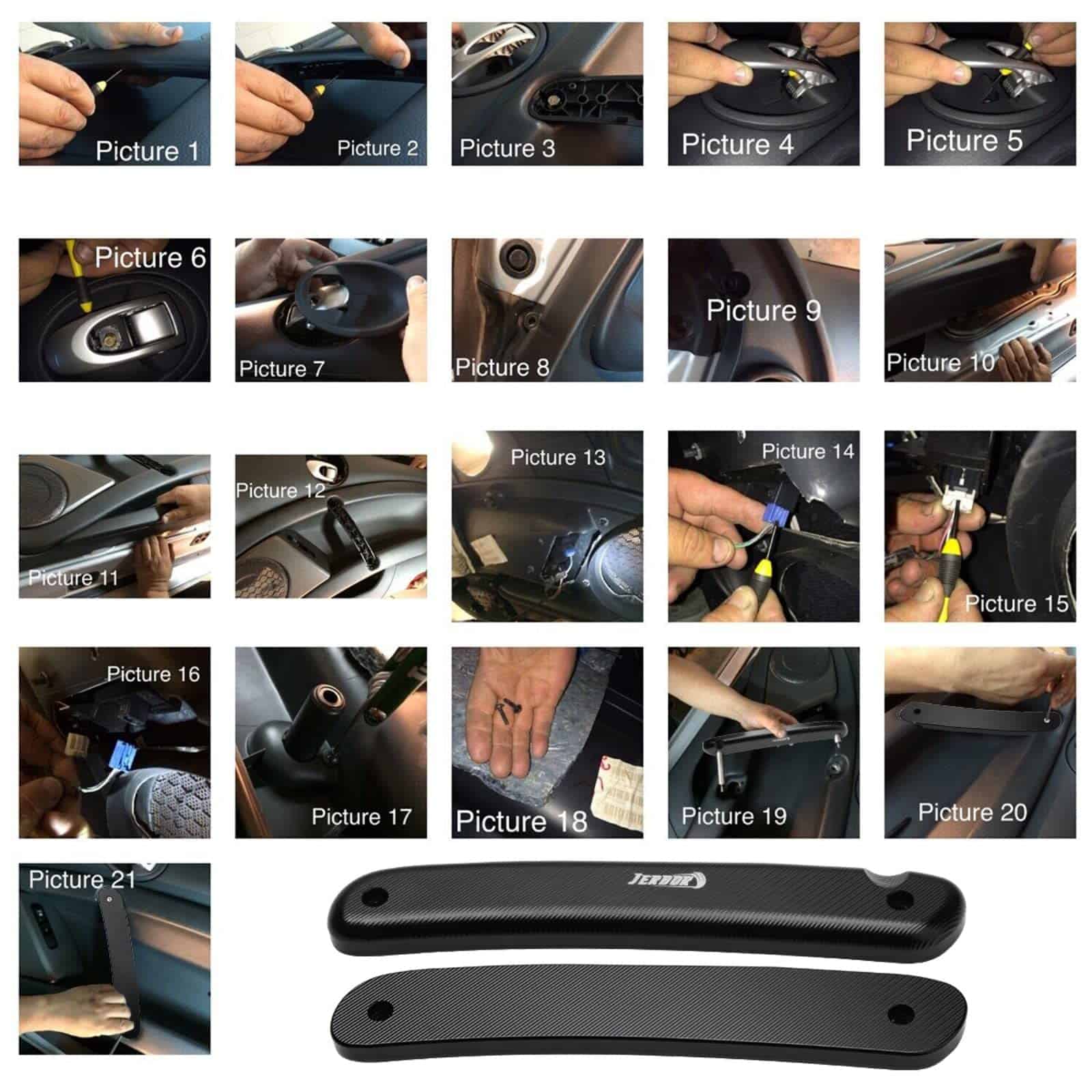 Jerbor 2Pcs Manija de Puerta Interior de Aluminio para - Imagen 7