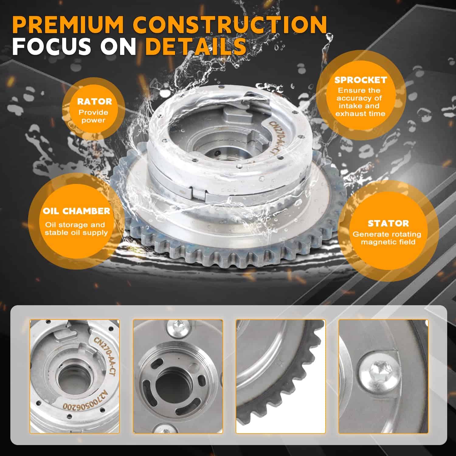 2PCS Ajustador de árbol de levas de admisión y escape VVT - Imagen 6