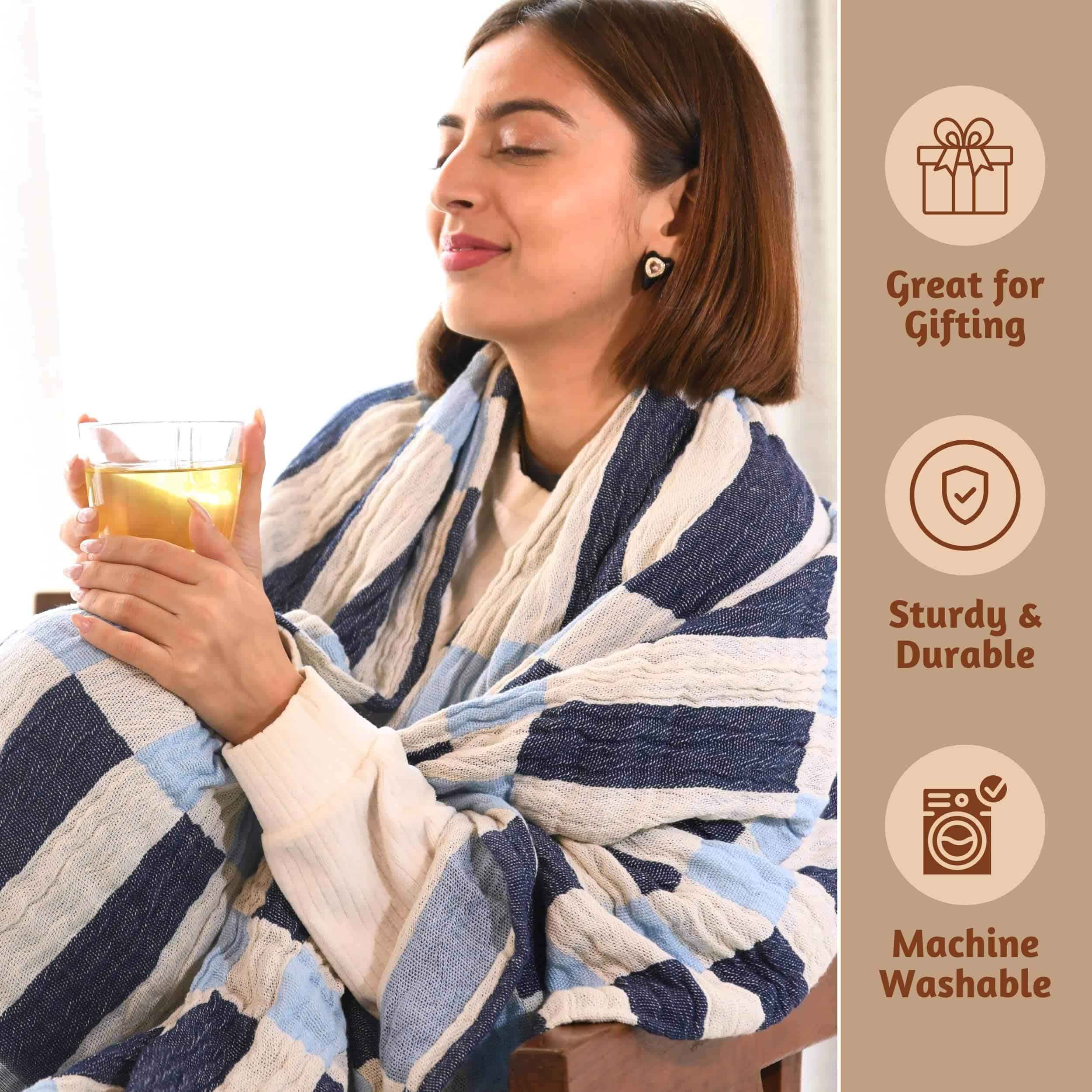 Manta Folkulture para Sofá 50" x 60", Manta de Algodón - Imagen 6