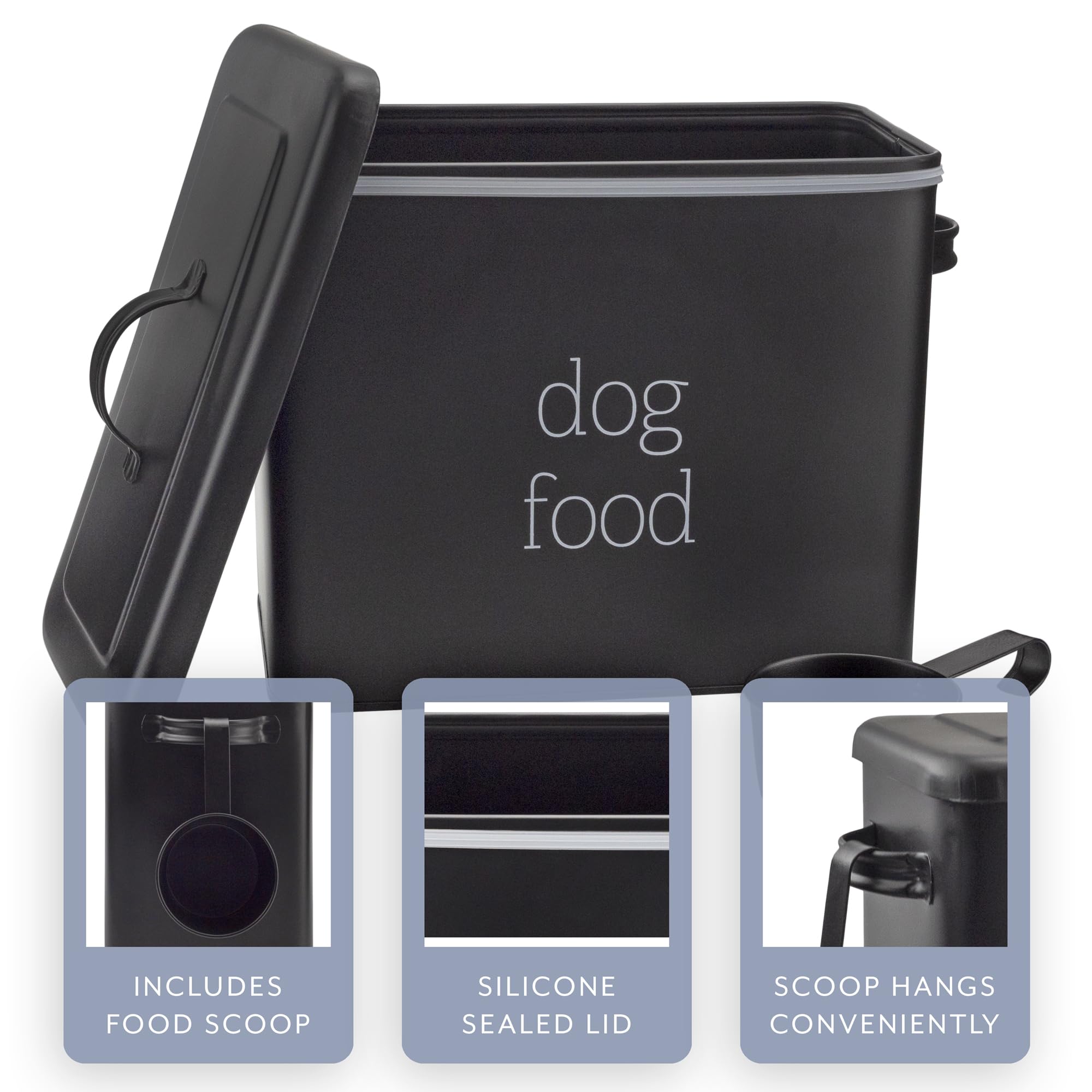 AuldHome Retro Dog Food Canister (Negro); Bote de - Imagen 4