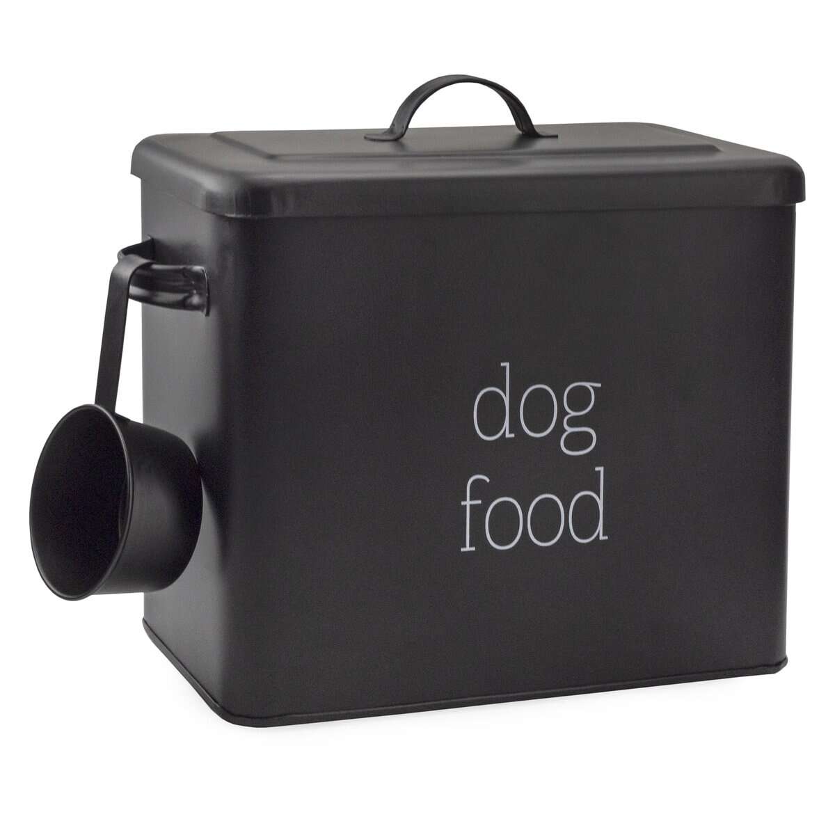 AuldHome Retro Dog Food Canister (Negro); Bote de