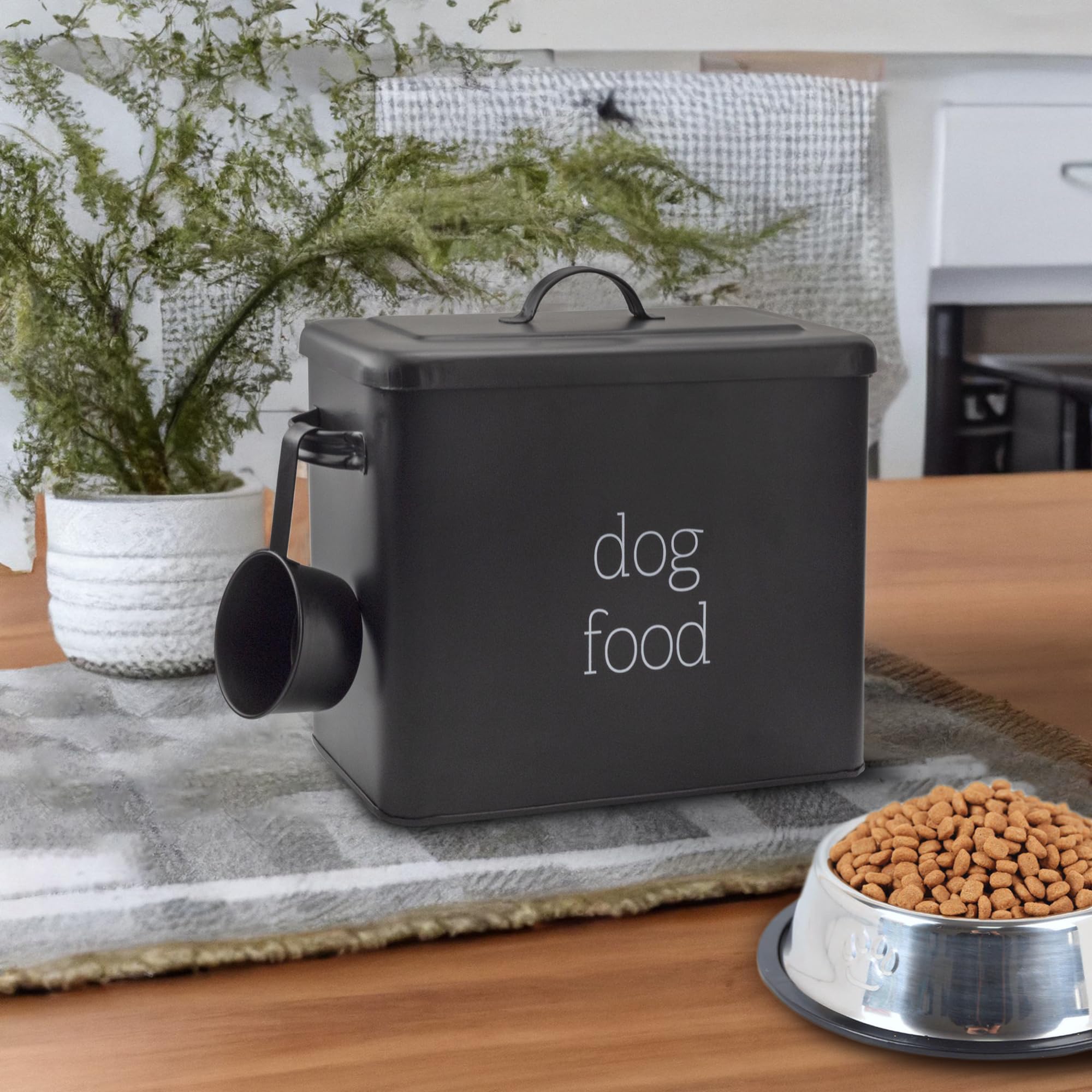 AuldHome Retro Dog Food Canister (Negro); Bote de - Imagen 3