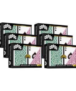 Baraja de Cartas de Plástico 100% Copag 1546 -Verde/Burdeos