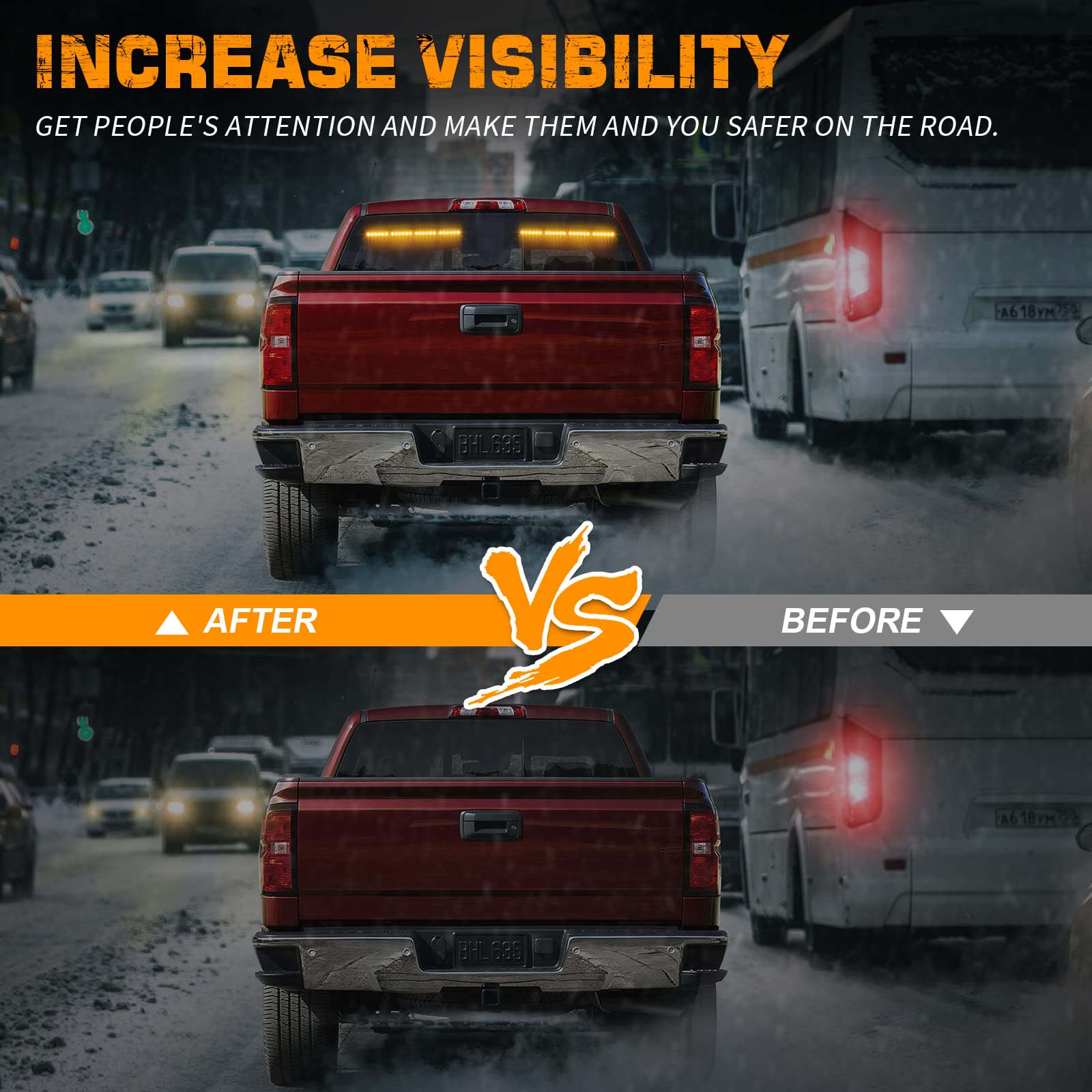 XRIDONSEN 2x 18.5 pulgadas Barra de Luces de Emergencia - Imagen 3