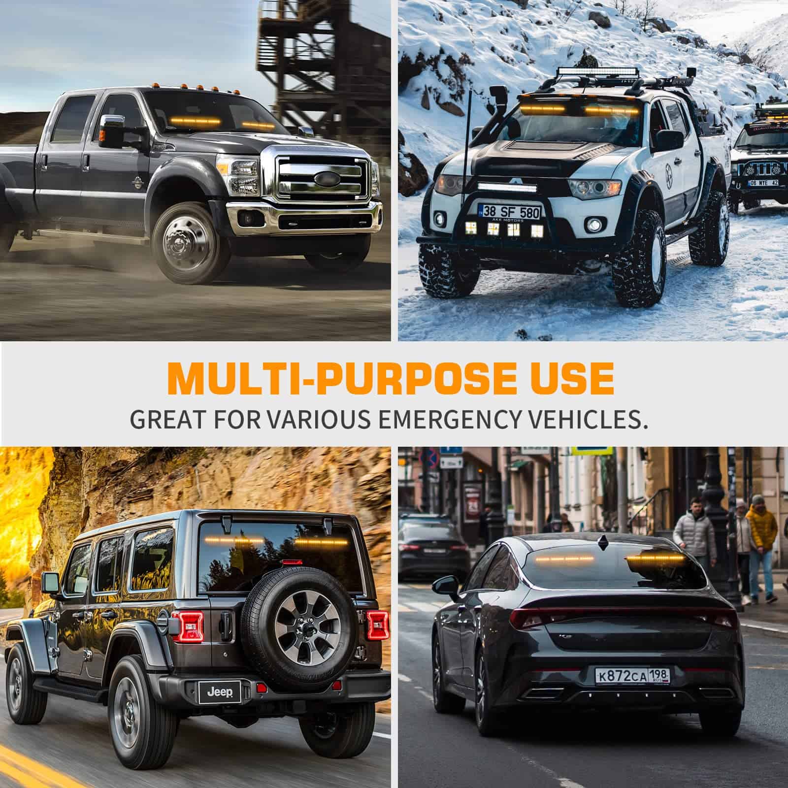 XRIDONSEN 2x 18.5 pulgadas Barra de Luces de Emergencia - Imagen 7