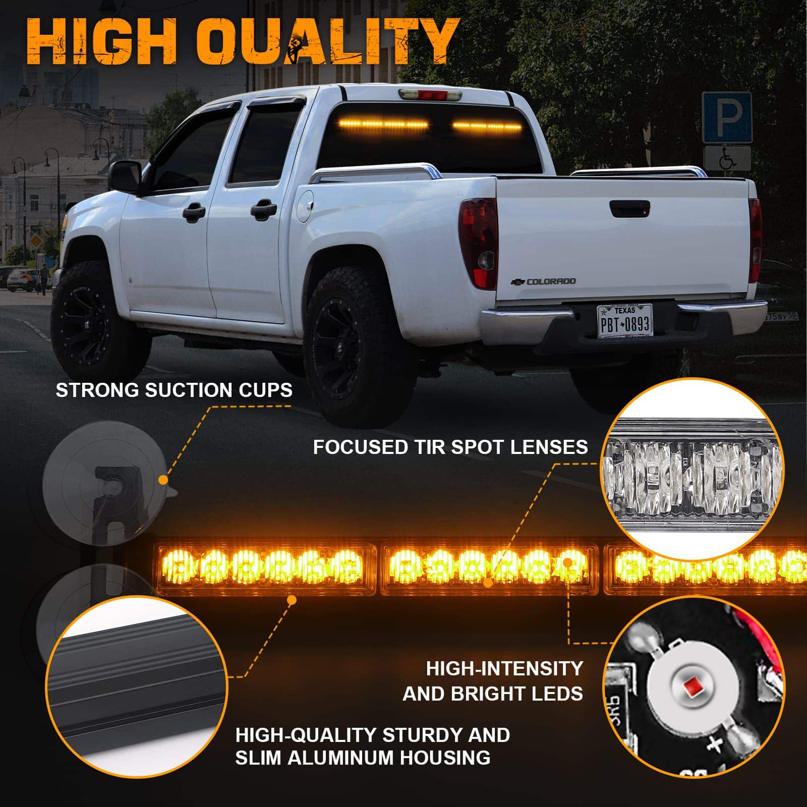 XRIDONSEN 2x 18.5 pulgadas Barra de Luces de Emergencia - Imagen 4